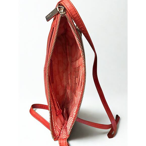 Hobo The Original Leather Crossbody Bag, Red, Triple Zip - Picture 5 of 7